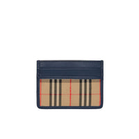 Porte-cartes en cuir à motif check - Ink Blue