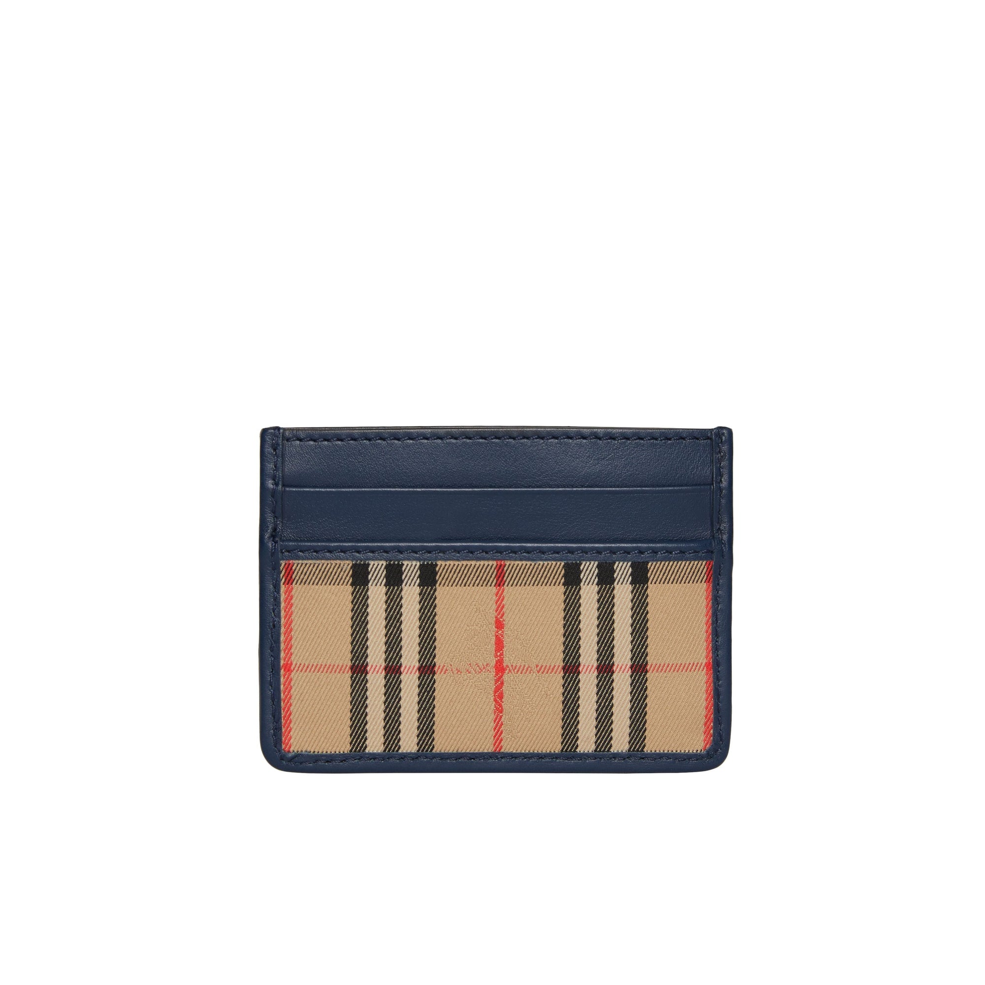 Porte-cartes en cuir à motif check - Ink Blue