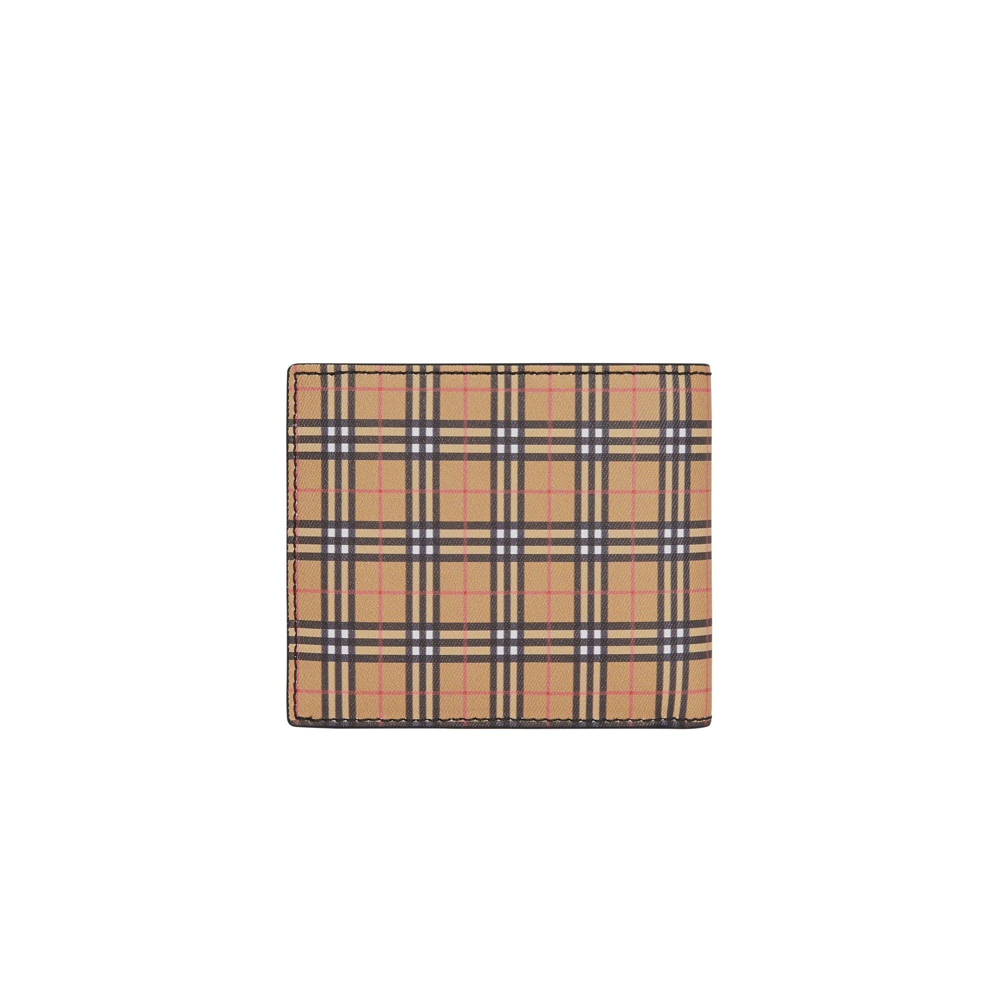 Portefeuille à rabat à micro-motif check en cuir - Antique Yellow & Black