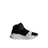 Sneakers montantes en néoprène et cuir velours - Black
