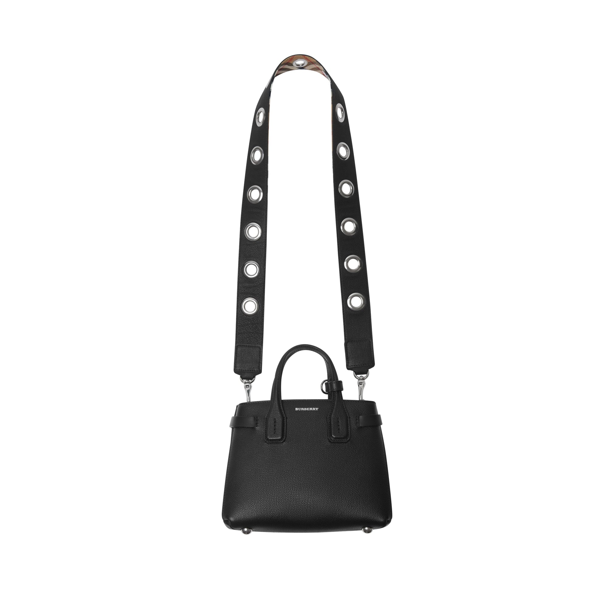 Sac The Baby Banner en cuir à motif Vintage Check - Black