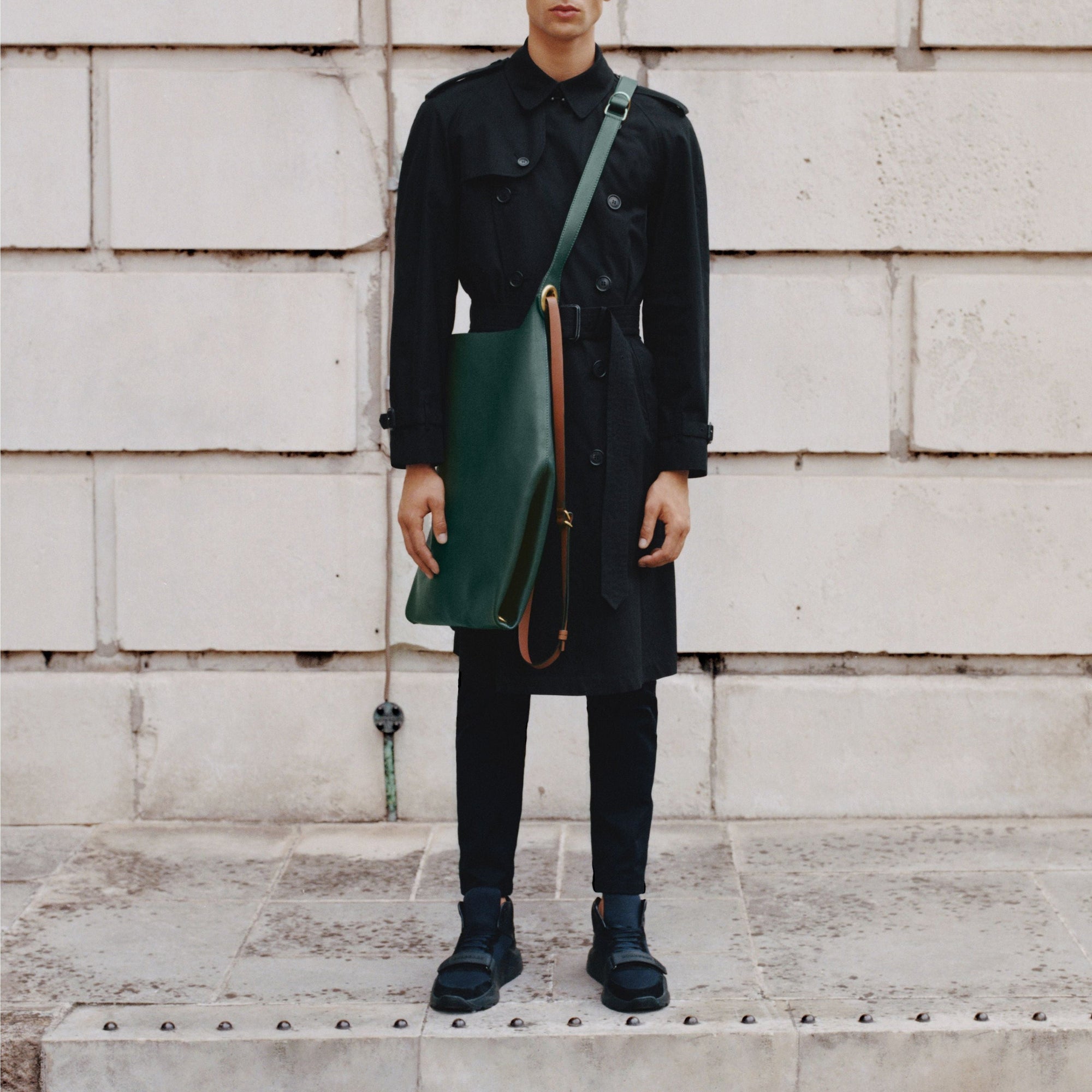 Sneakers montantes en cuir velours - Black & Black
