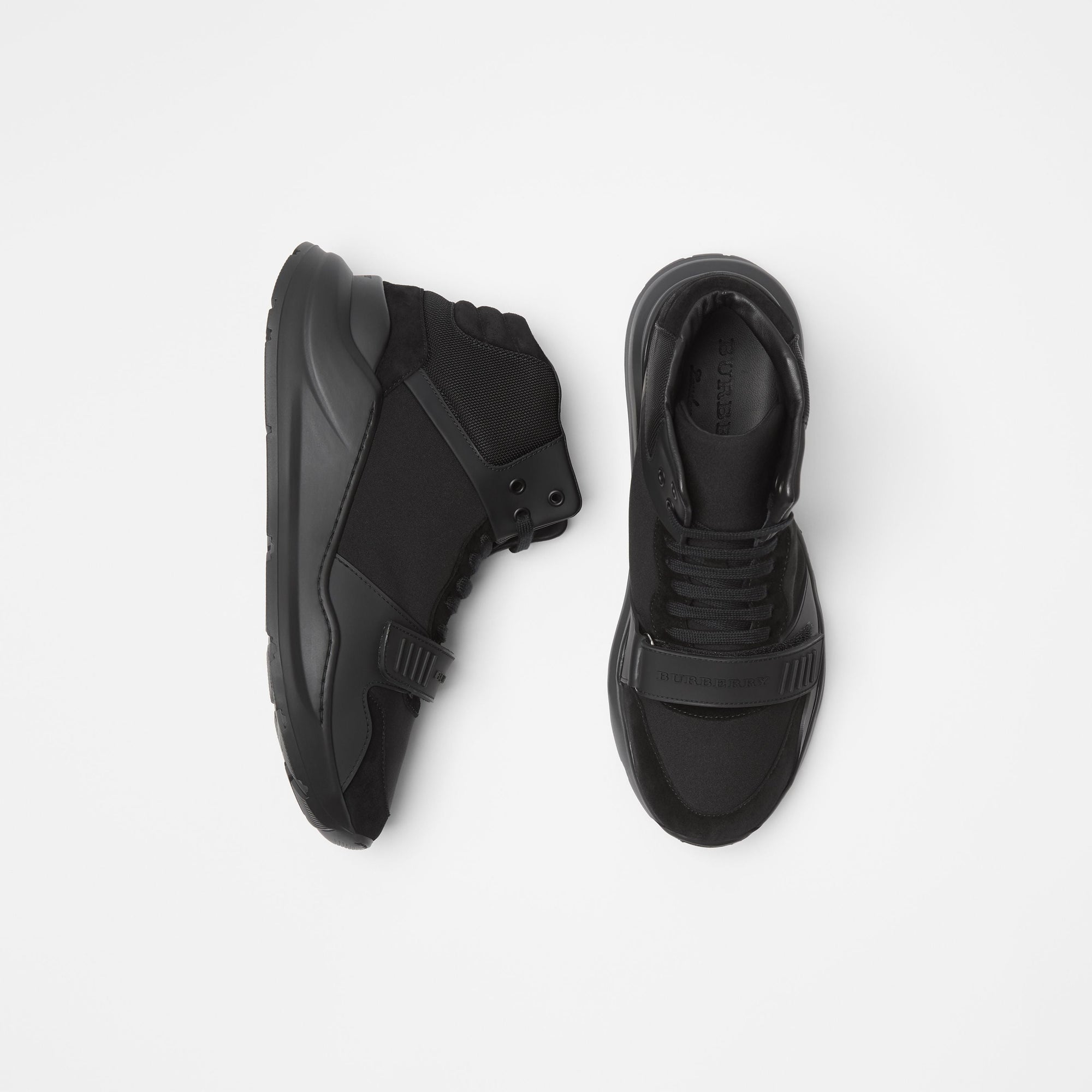 Sneakers montantes en cuir velours - Black & Black