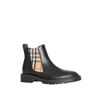 Bottines chelsea en cuir avec détails Vintage Check - Black Check