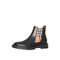 Bottines chelsea en cuir avec détails Vintage Check - Black Check