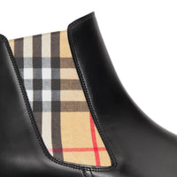 Bottines chelsea en cuir avec détails Vintage Check - Black Check