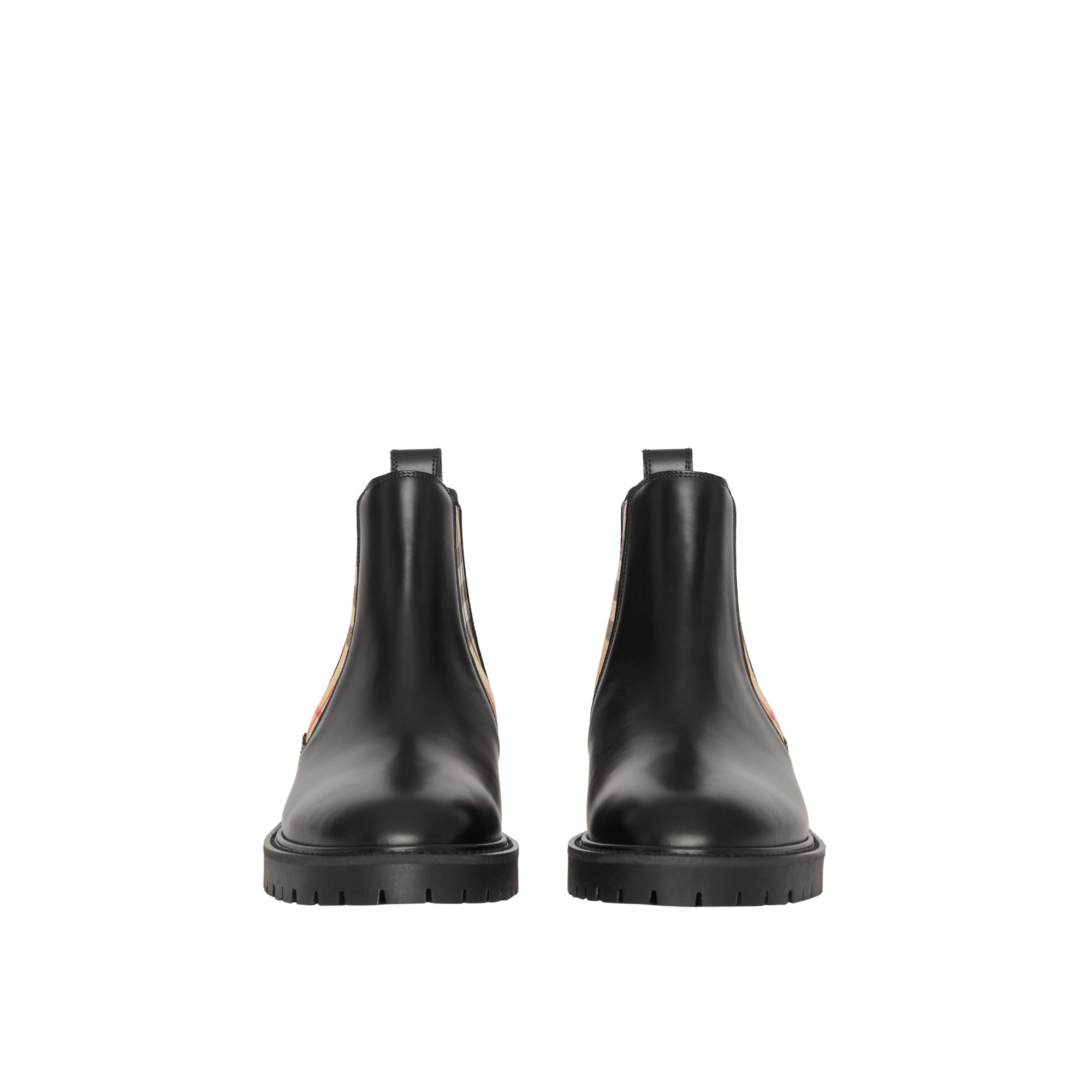 Bottines chelsea en cuir avec détails Vintage Check - Black Check