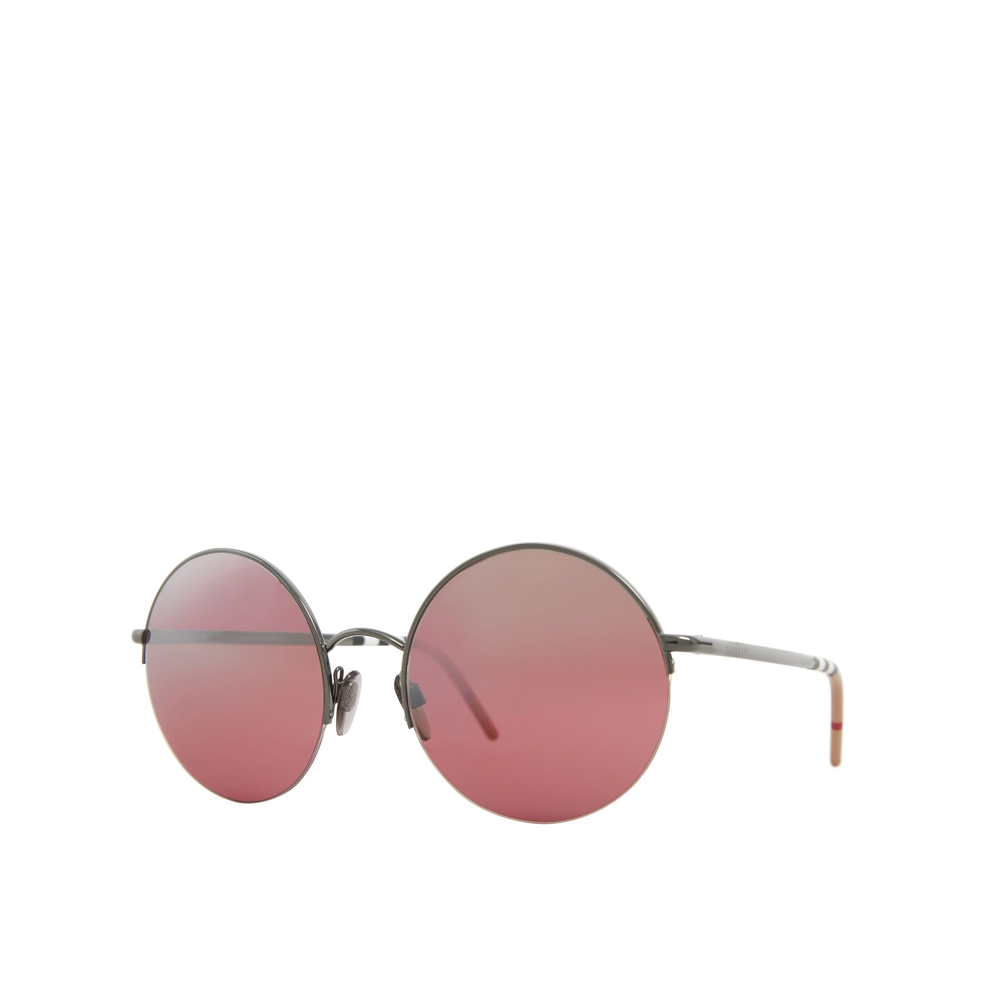 Lunettes de soleil rondes à verres miroir - Burgundy