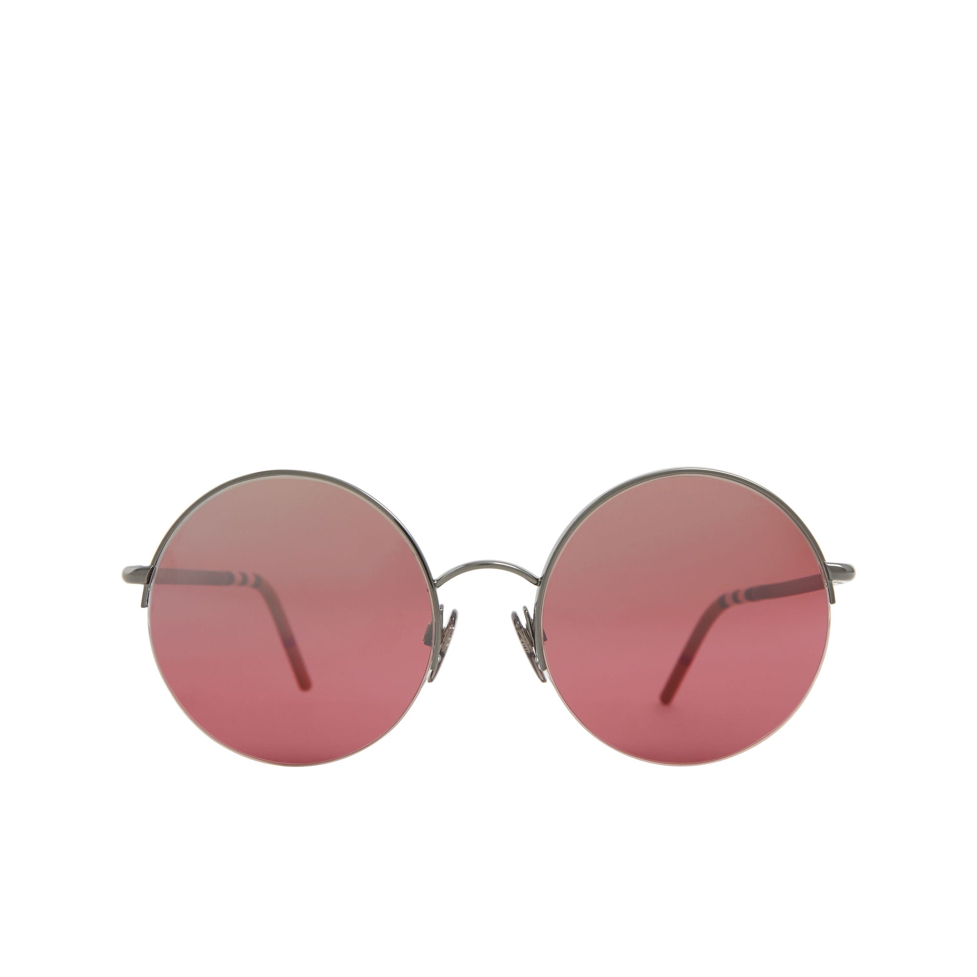 Lunettes de soleil rondes à verres miroir - Burgundy