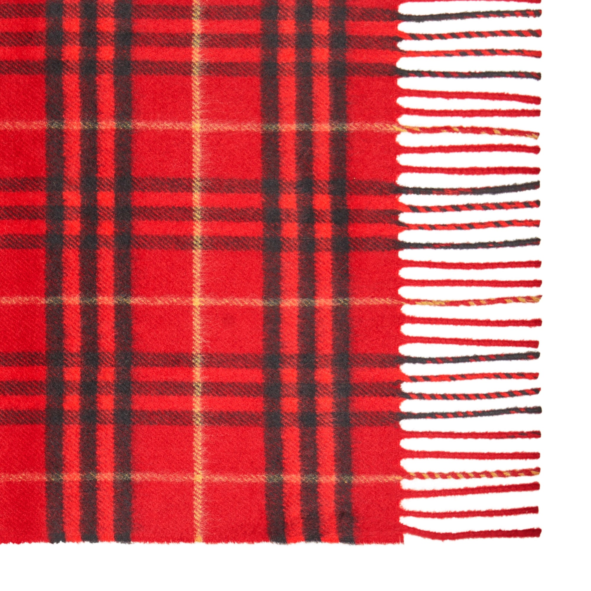 Écharpe classique en cachemire à motif Vintage Check - Military Red