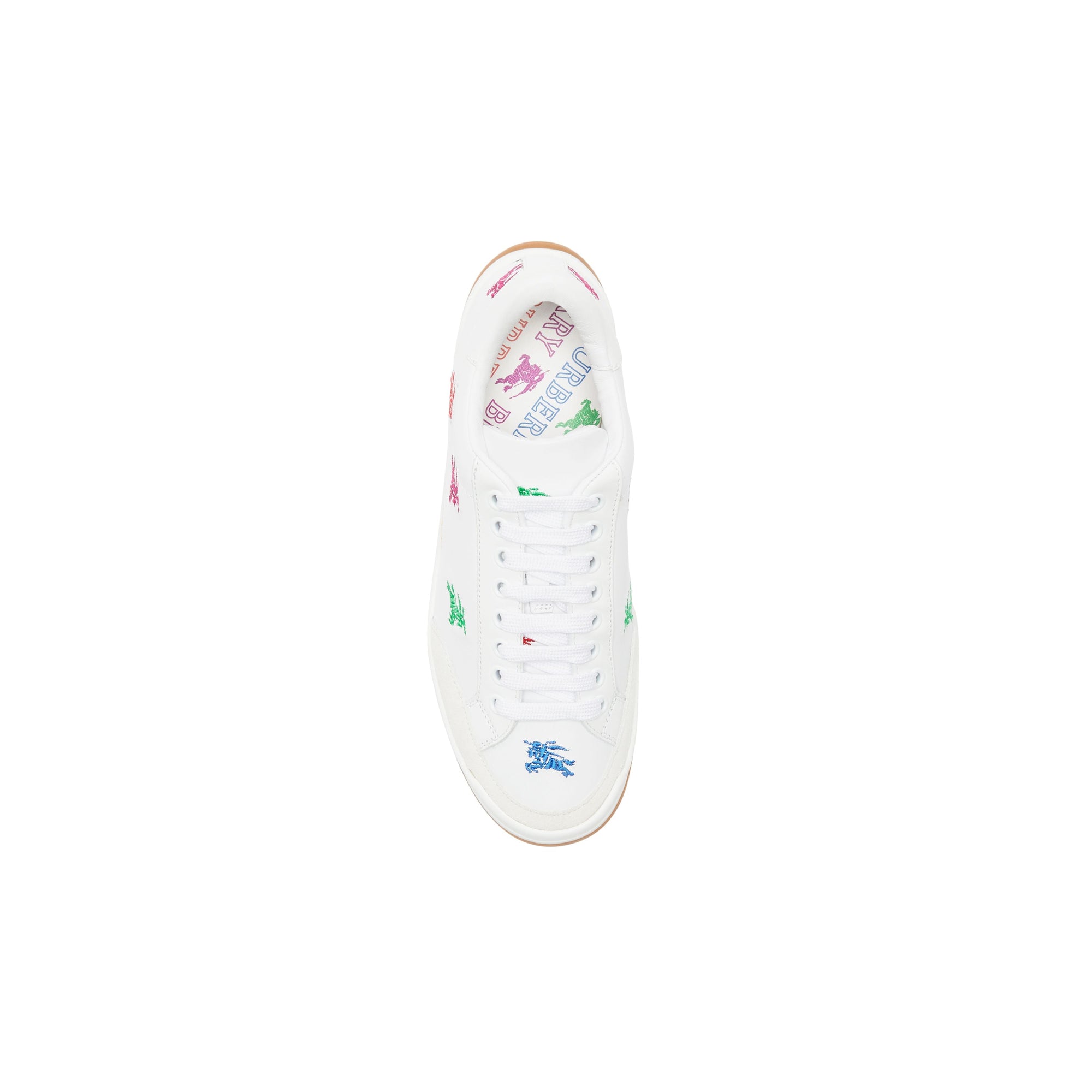 Sneakers en cuir à emblème du cavalier brodé - Optic White & Multicolour