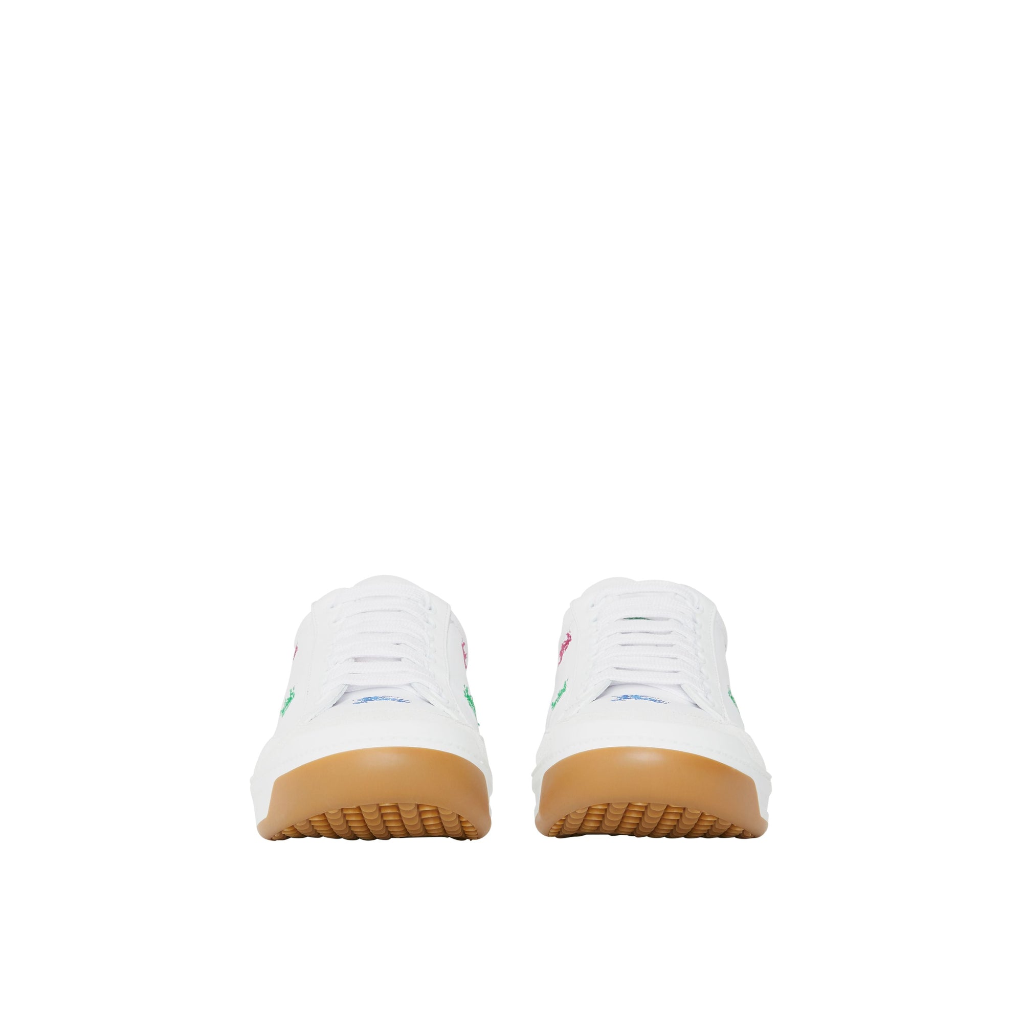 Sneakers en cuir à emblème du cavalier brodé - Optic White & Multicolour