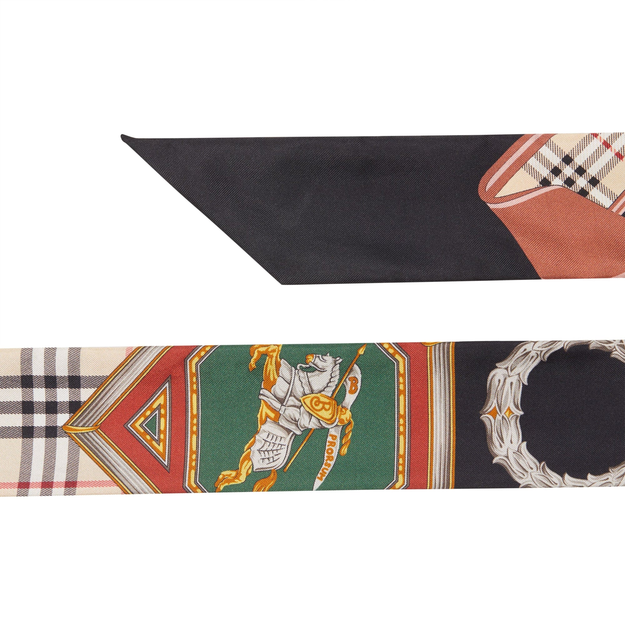 Foulard ultrafin en soie à imprimé d'archive - Multicolor