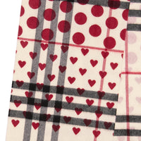 Écharpe en cachemire à motif check et cœur - Windsor Red