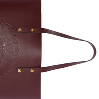 Petit sac cabas en cuir à écusson - Burgundy