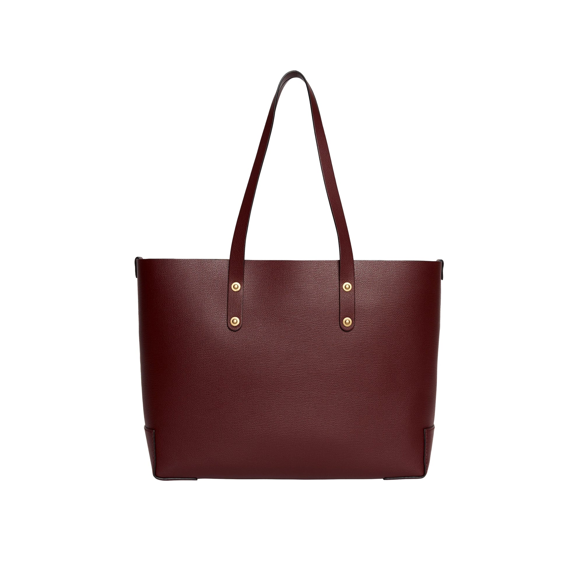 Petit sac cabas en cuir à écusson - Burgundy