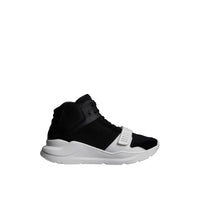 Sneakers montantes en cuir velours - Black & Optic White