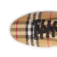 Sneakers en cuir à motif Vintage check - Antique Yellow