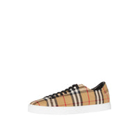 Sneakers en cuir à motif Vintage check - Antique Yellow