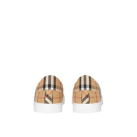 Sneakers en cuir à motif Vintage check - Antique Yellow
