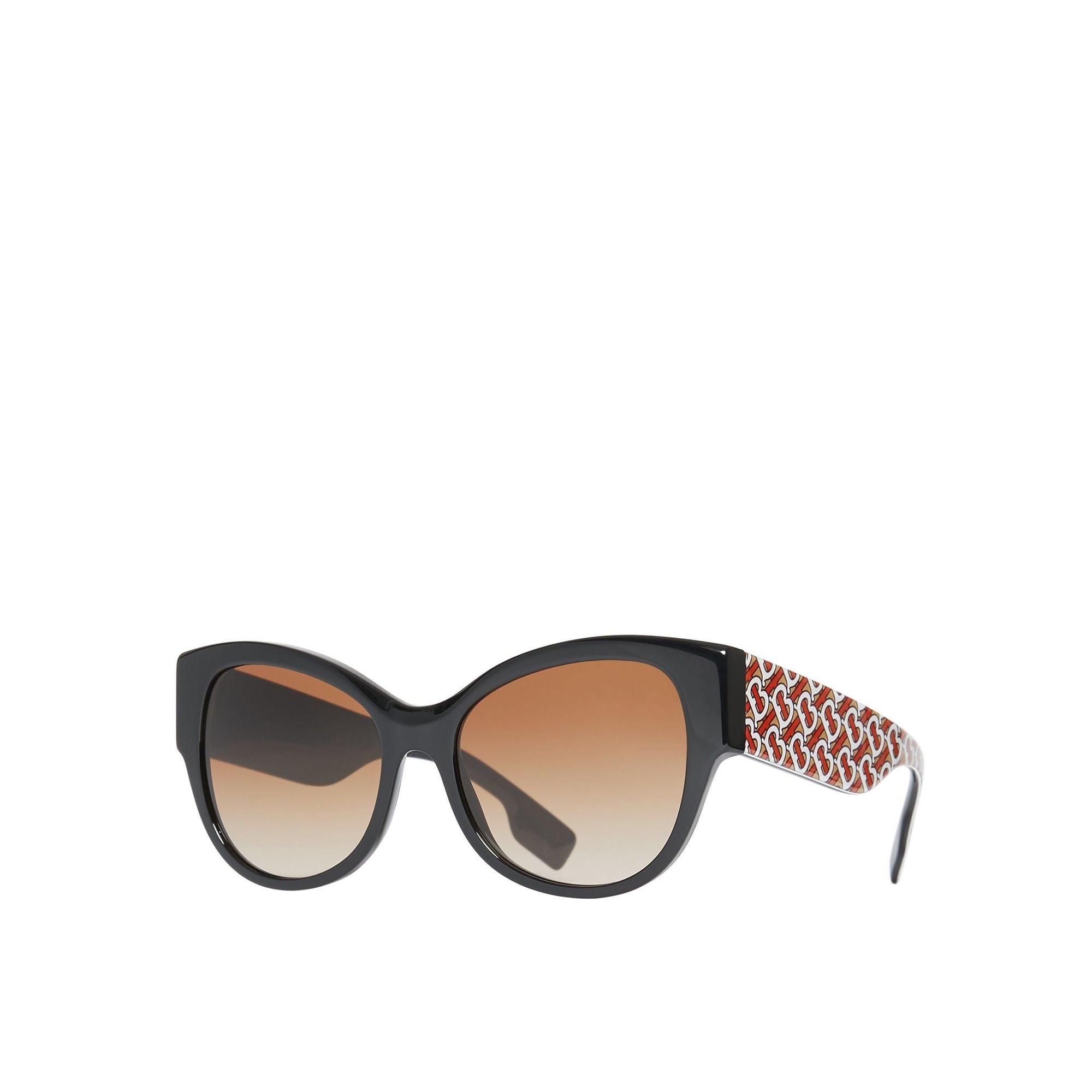 Lunettes de soleil à branches motif - Black & Beige