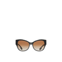Lunettes de soleil à branches motif - Black & Beige
