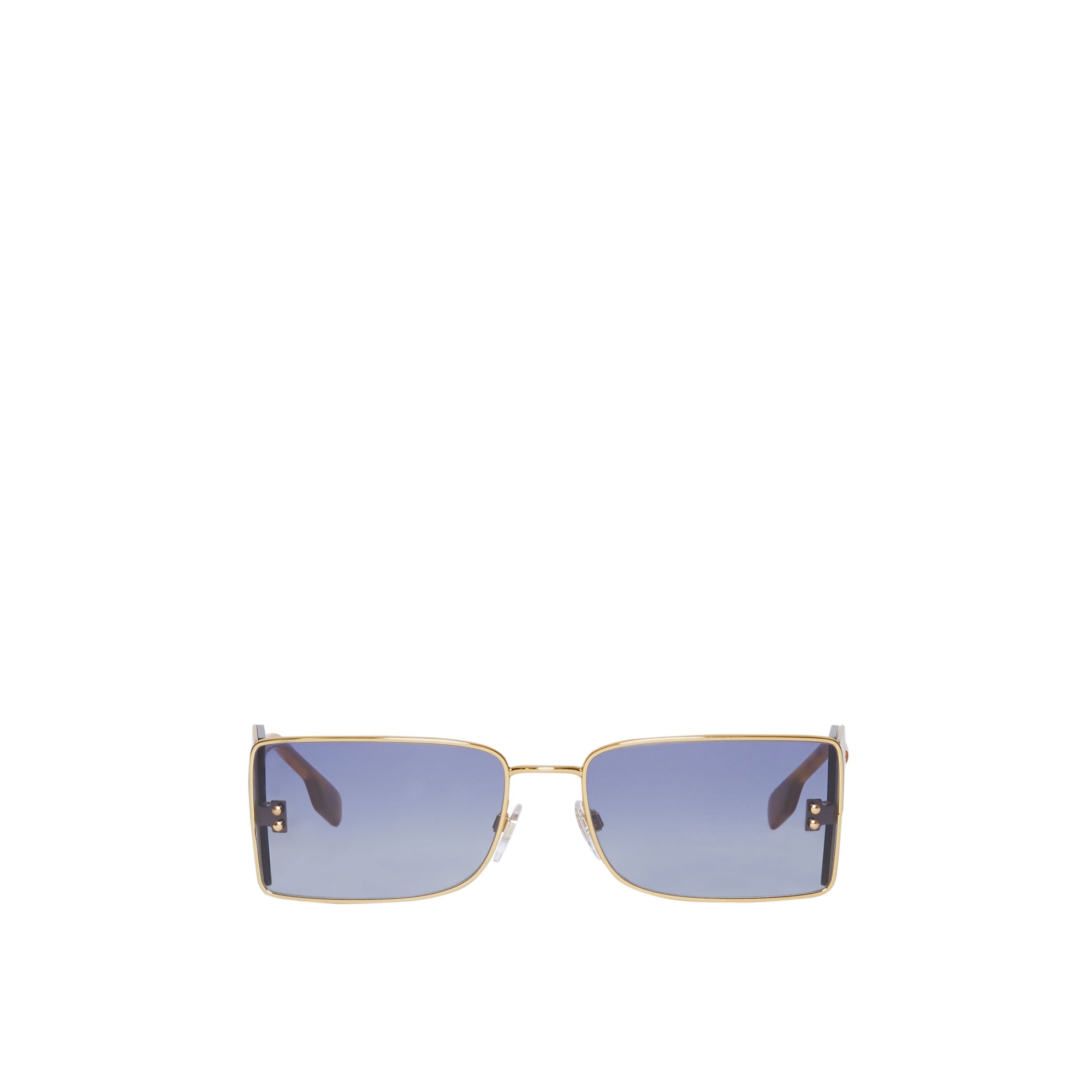 Lunettes de soleil rectangulaires à détail B - Tortoise Amber