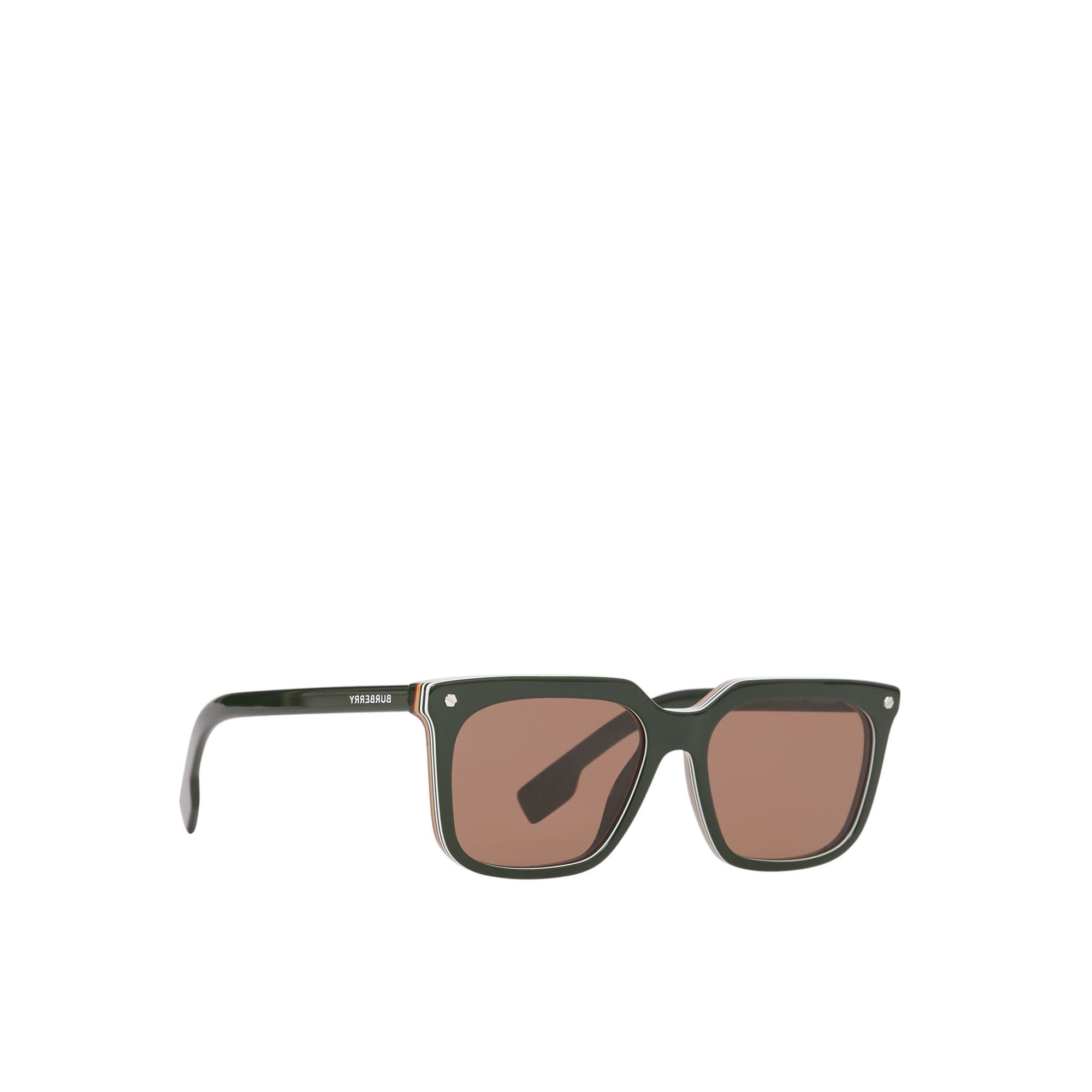 Lunettes de soleil carrées à rayures - Military Green