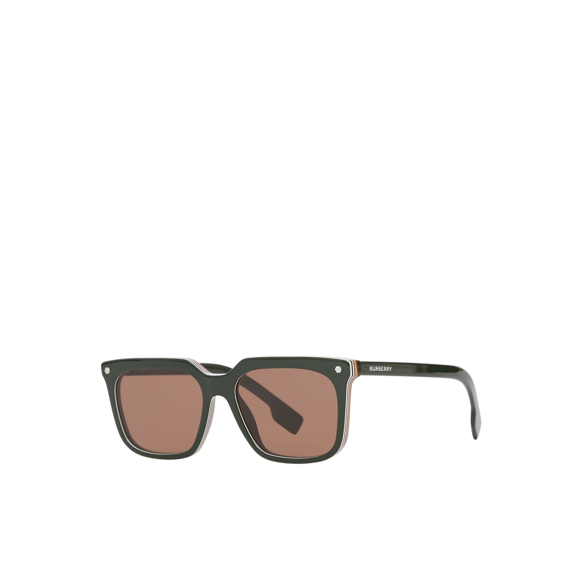 Lunettes de soleil carrées à rayures - Military Green