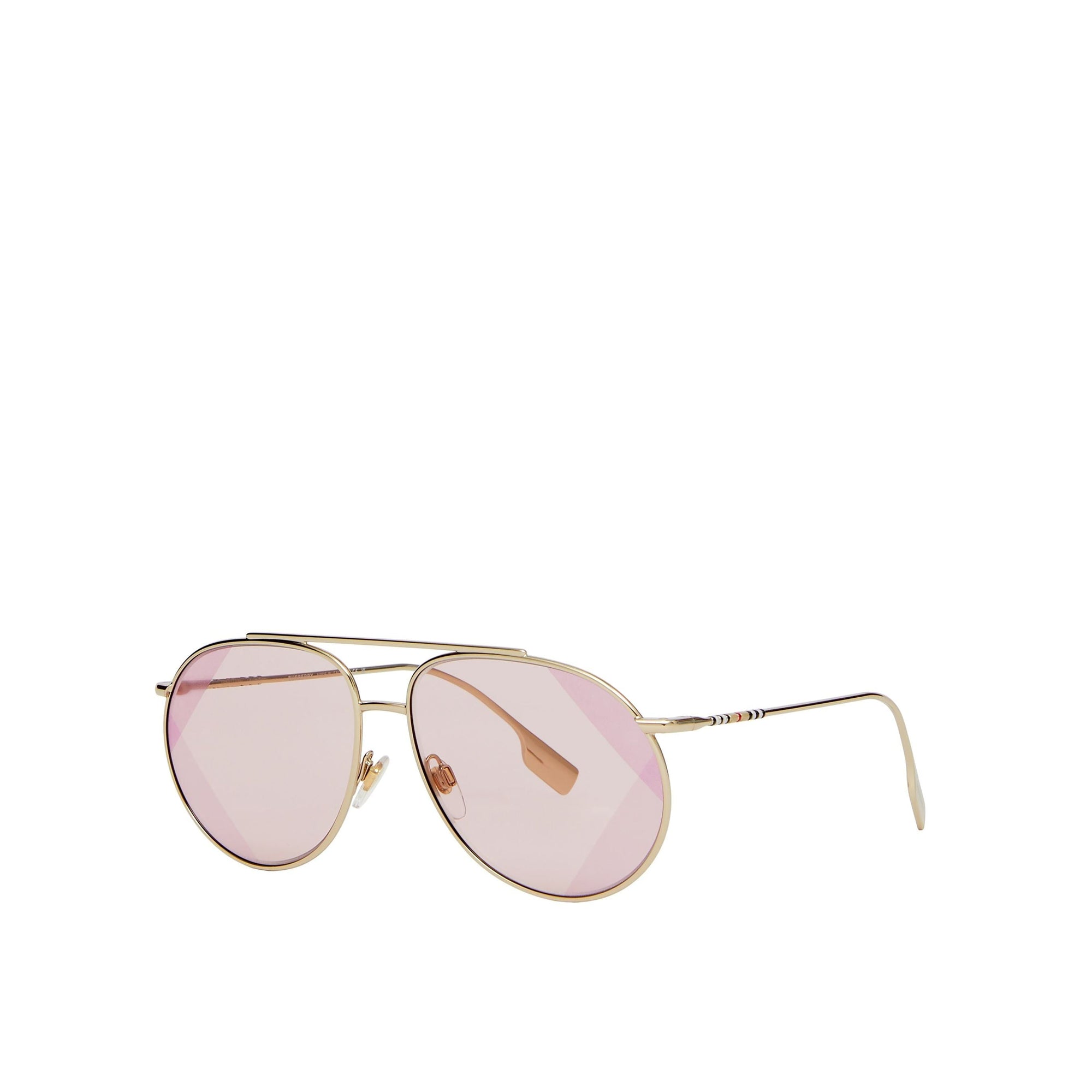 Lunettes de soleil aviateur oversize à rayures - Pink