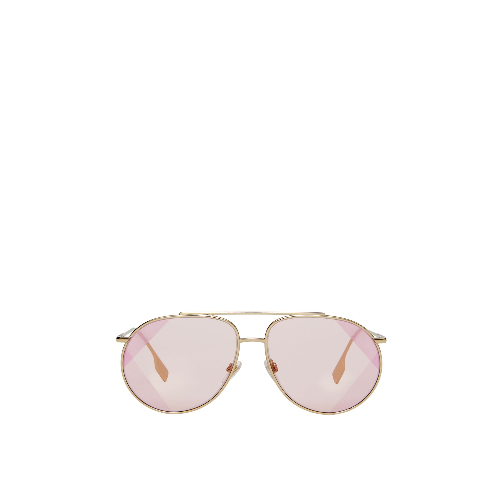 Lunettes de soleil aviateur oversize à rayures - Pink