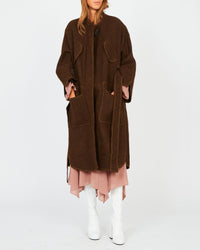 Manteau oversize en Harris Tweed - Khaki