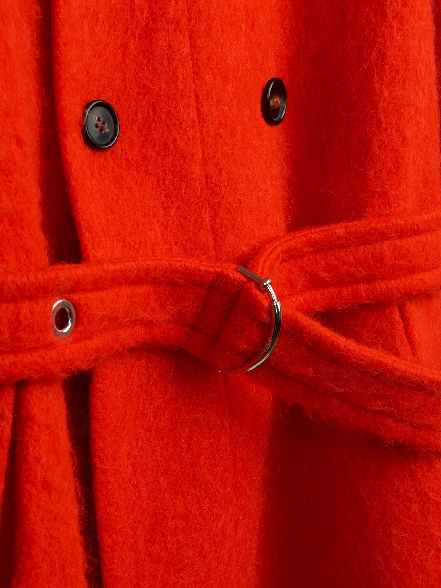 Manteau à double boutonnage et ceinturé - Rouge Montant