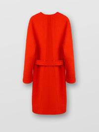 Manteau à double boutonnage et ceinturé - Rouge Montant