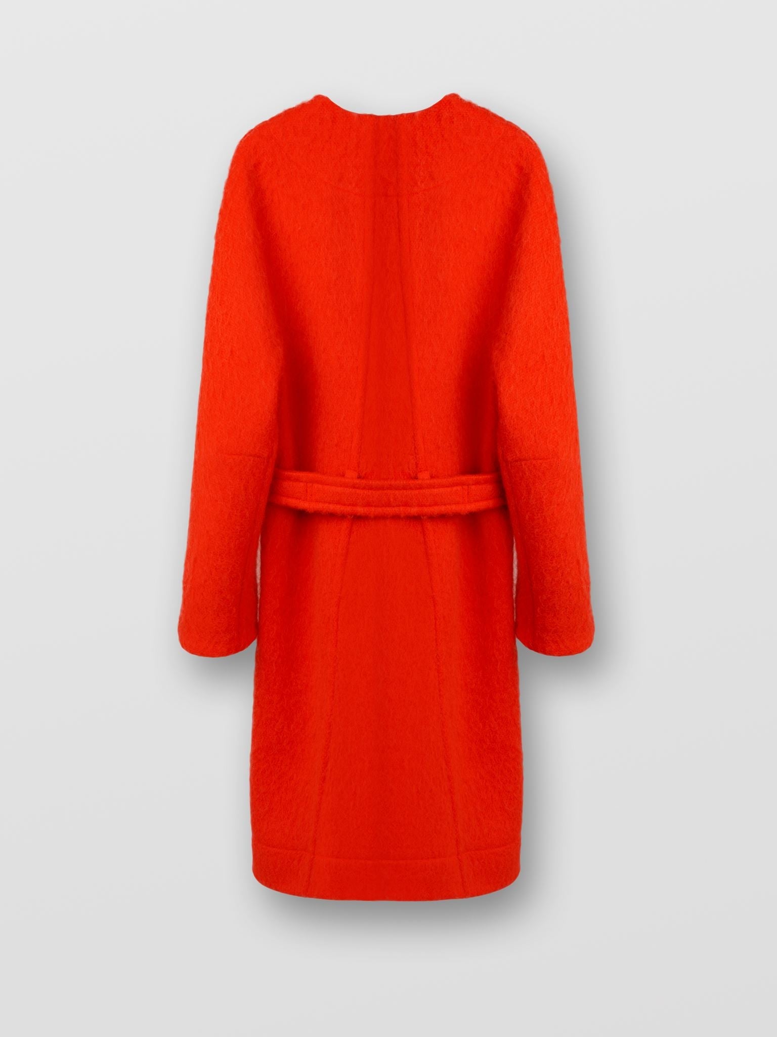 Manteau à double boutonnage et ceinturé - Rouge Montant