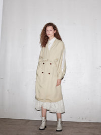 Trench en twill fluide - Dark Ivory
