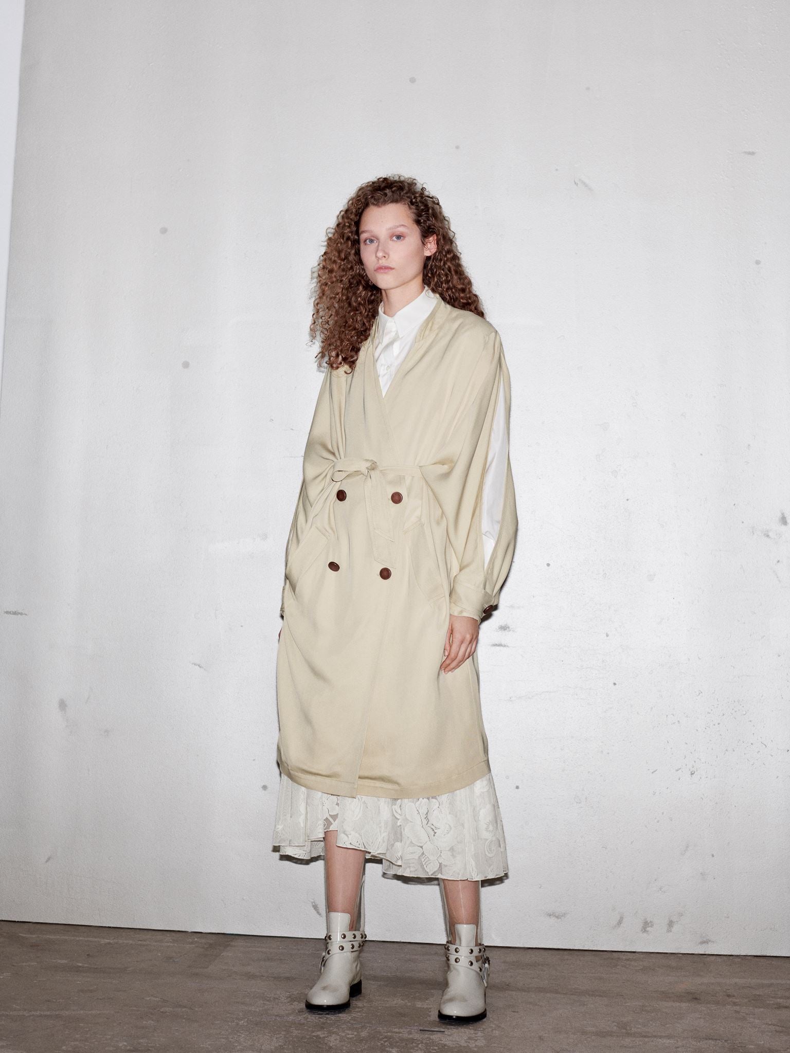 Trench en twill fluide - Dark Ivory