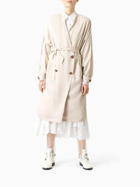 Trench en twill fluide - Dark Ivory