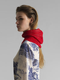 Cagoule tricoté en laine - Orange Chaude
