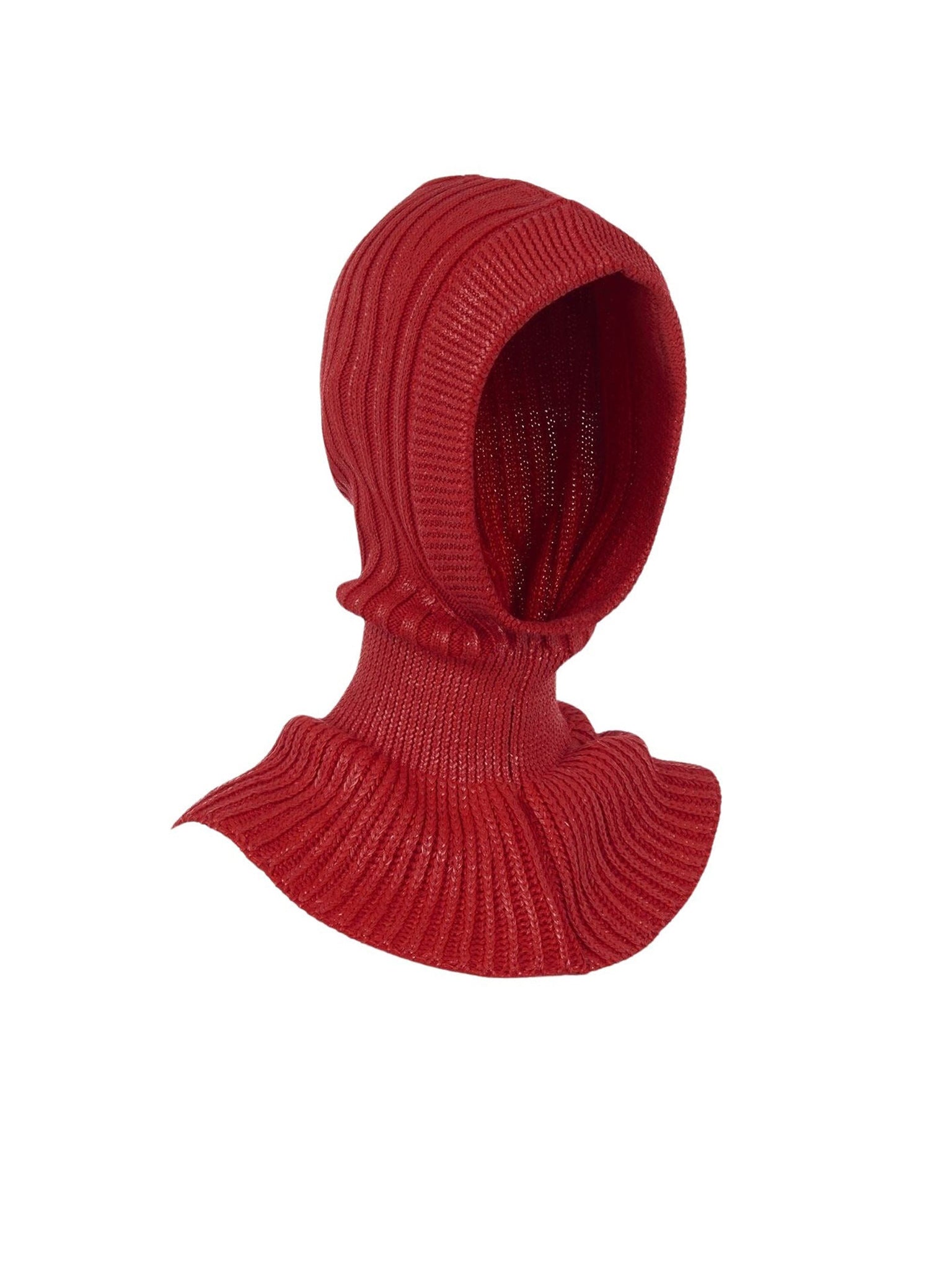 Cagoule tricoté en laine - Orange Chaude