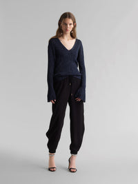 Pull col V paillettes - Shiny Blue