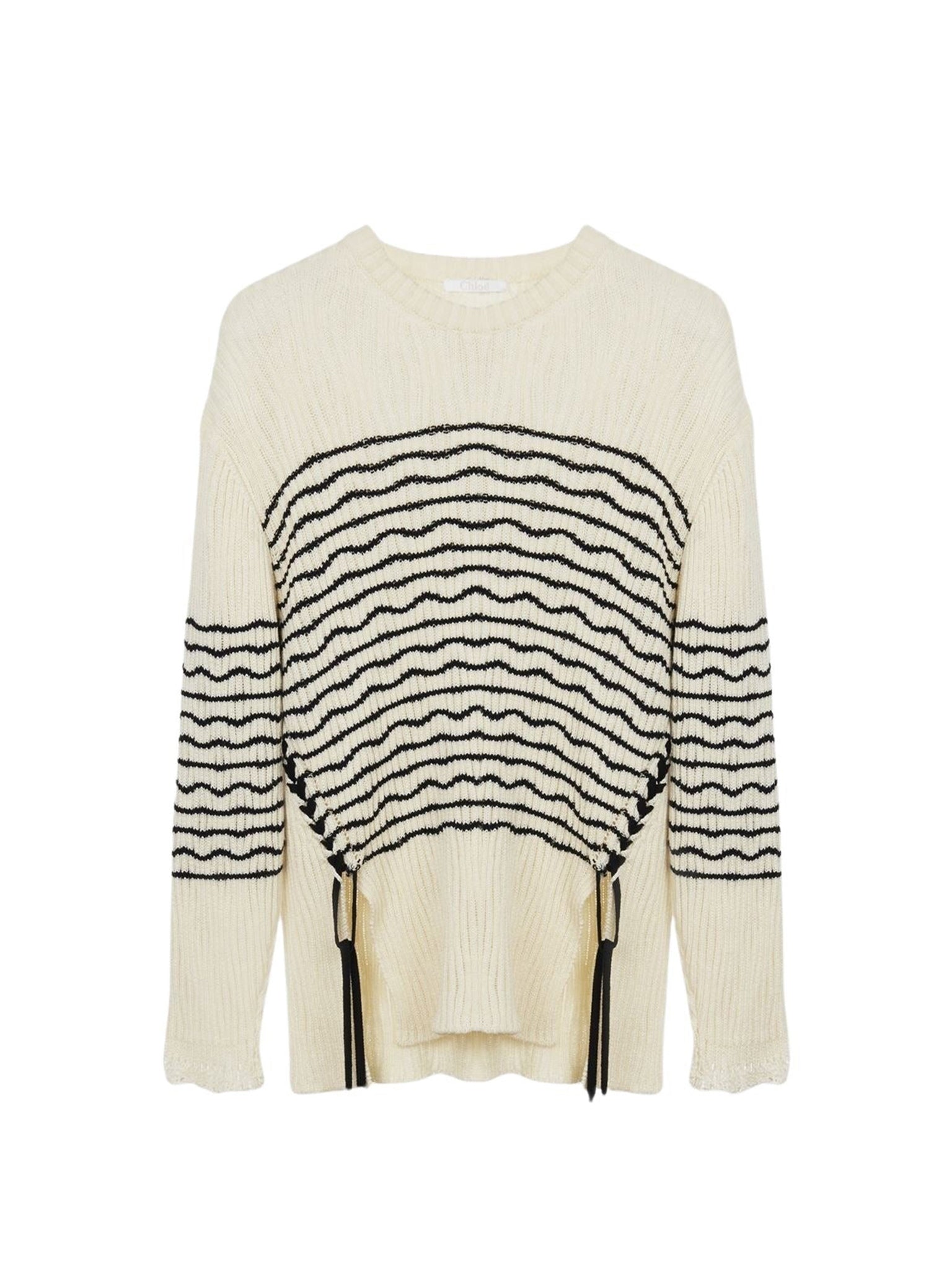 Pull marinière lacé - Seedpearl Beige