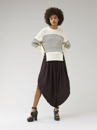 Pull marinière lacé - Seedpearl Beige