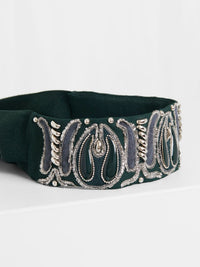 Foulard lavallière brodé - Eclipse Green