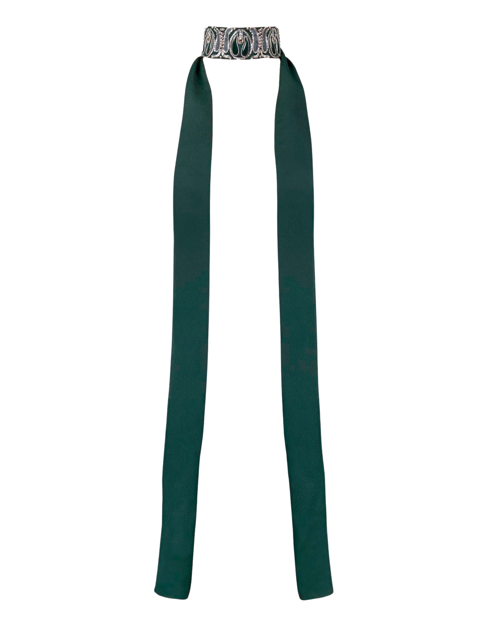 Foulard lavallière brodé - Eclipse Green