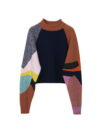 Pull patchwork en laine - Multicolor