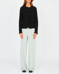 Pantalon élastique en crêpe de soie - Sauge