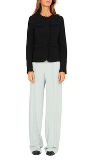 Pantalon élastique en crêpe de soie - Sauge