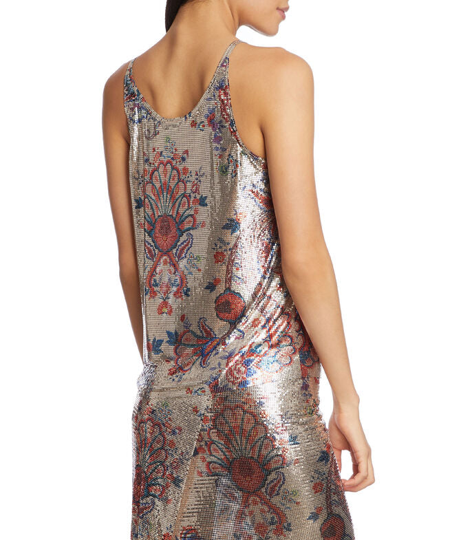 Top à fines bretelles fleuri - Paisley Light Gold