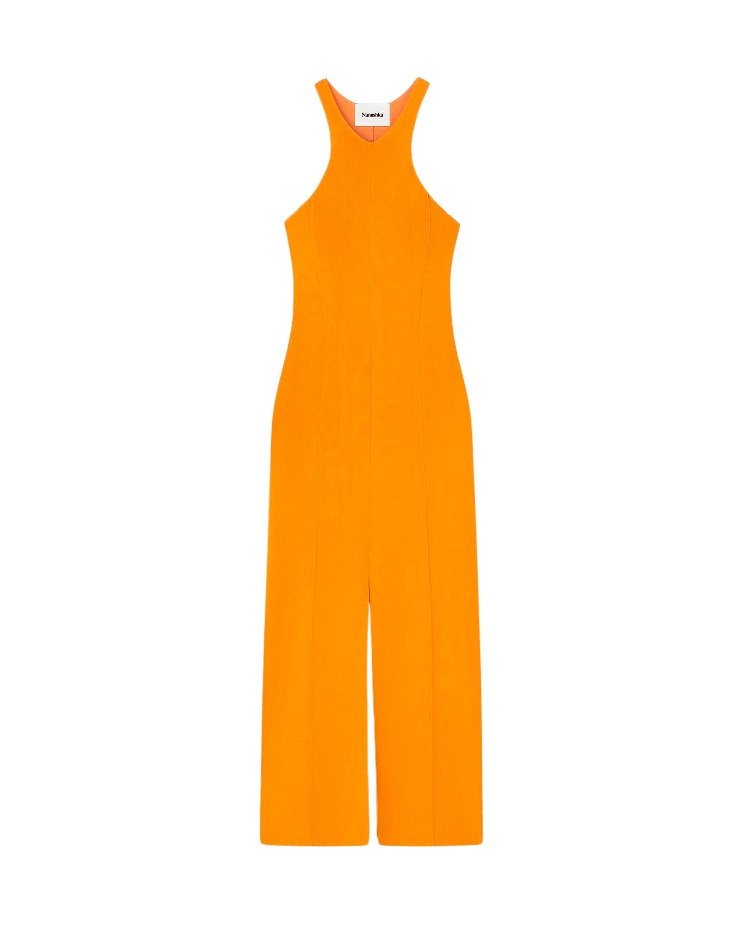 Robe midi Elia ajustée à col licou - Orange
